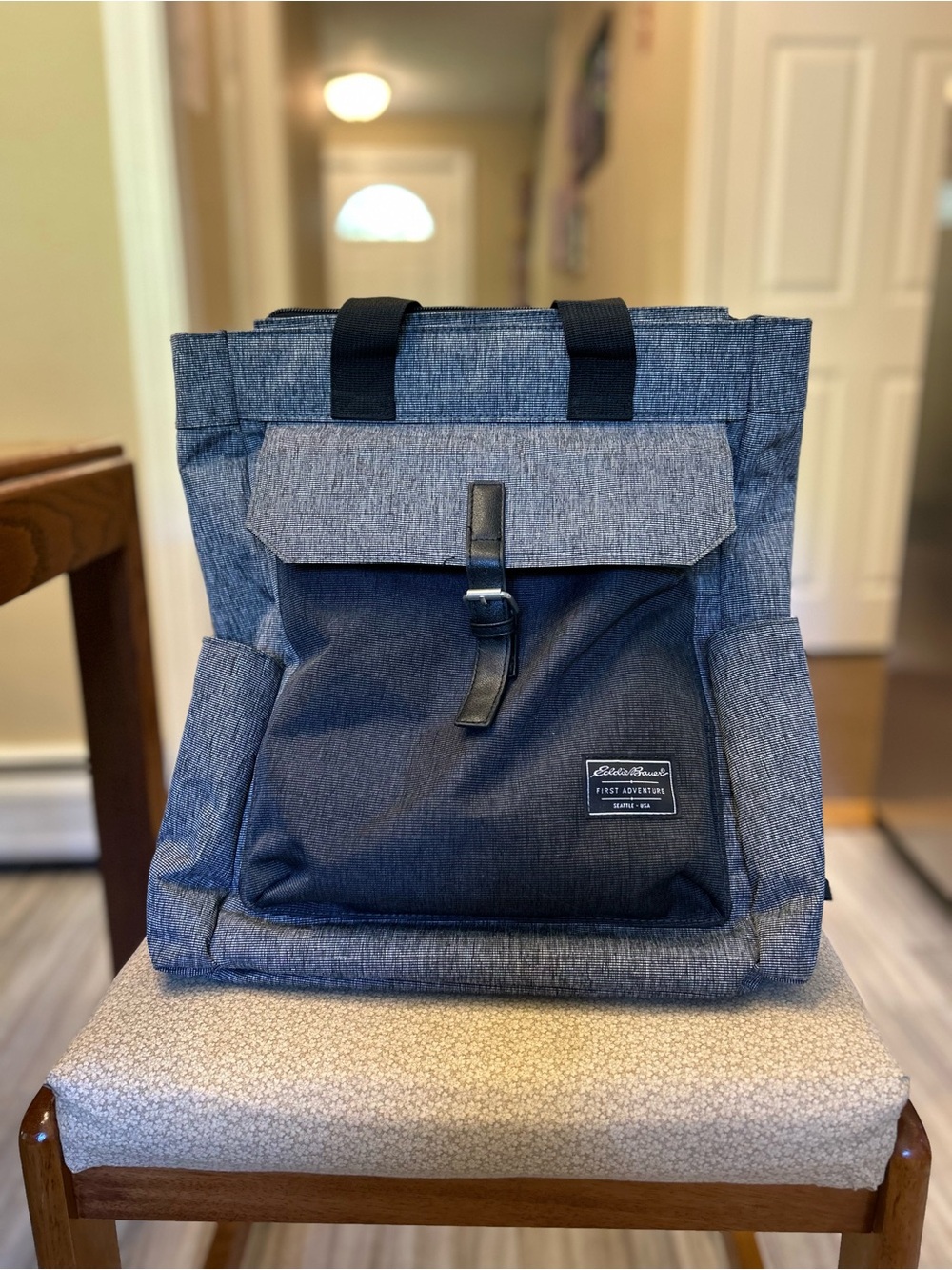Eddie Bauer First Adventure Backpack Diaper Bag Gray GUC